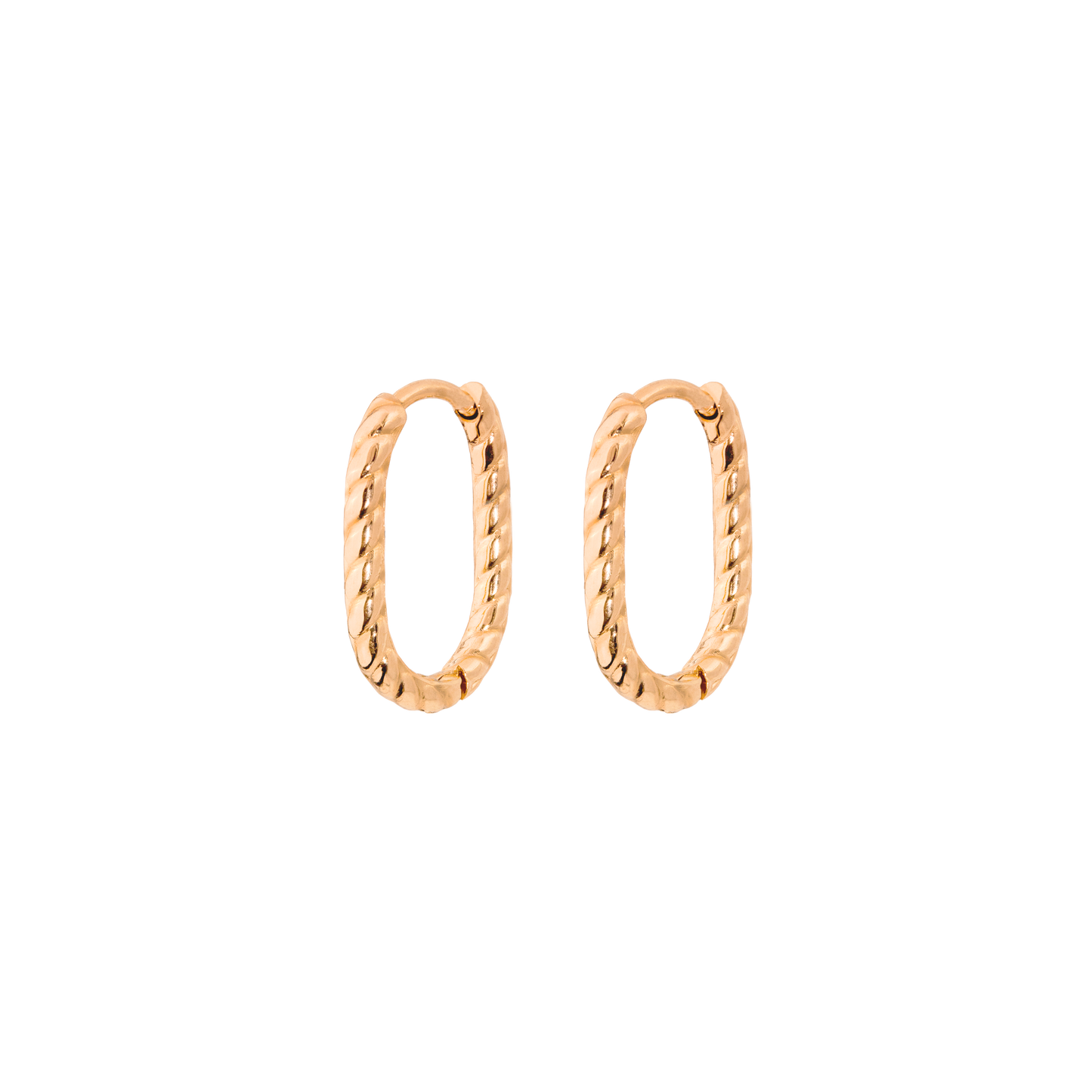 Oval Twisted Hoops Baby Roségold