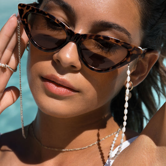 Pearly Sunglasses Chain Silber