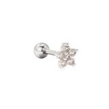 Radiant Flower Piercing Stud Silber