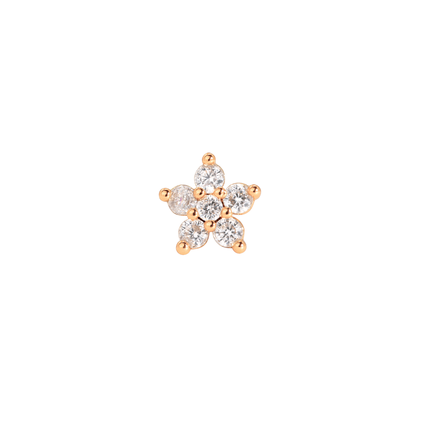 Radiant Flower Piercing Stud Roségold