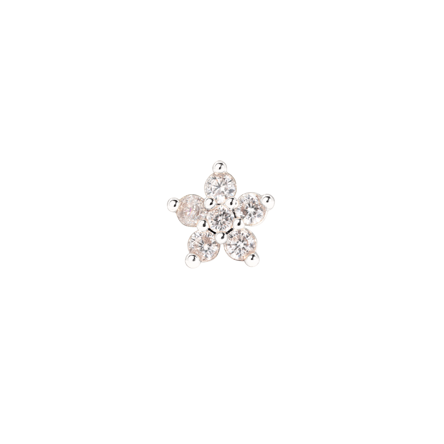 Radiant Flower Piercing Stud Silber