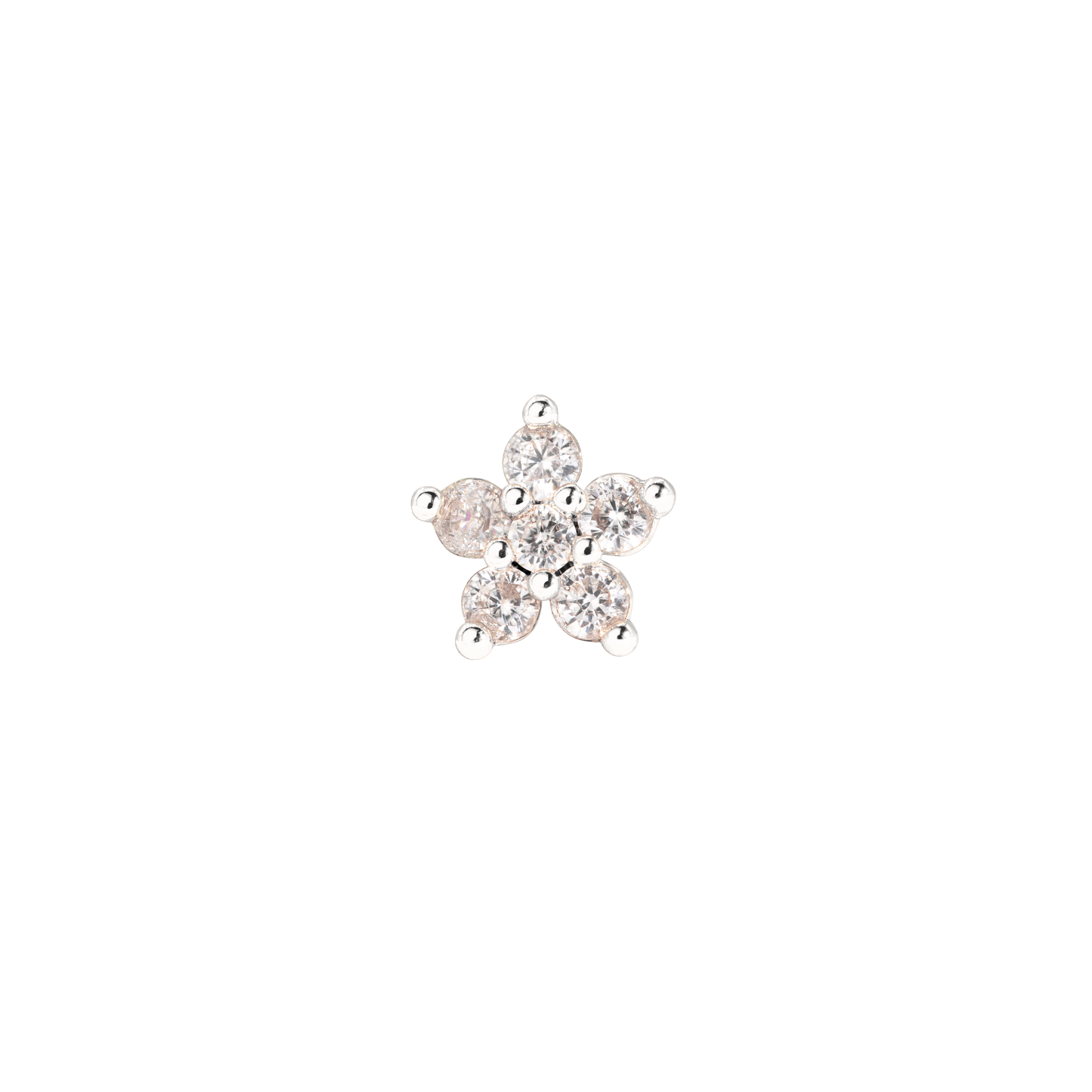 Radiant Flower Piercing Stud Silber