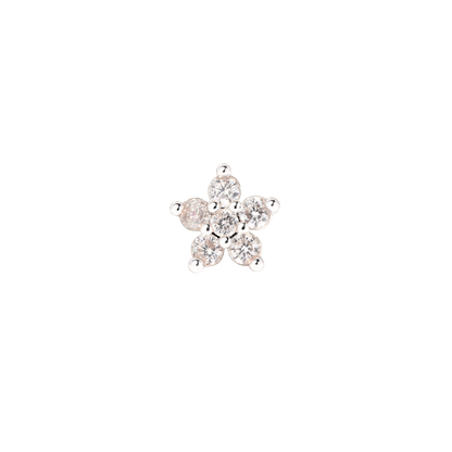 Radiant Flower Piercing Stud Silber