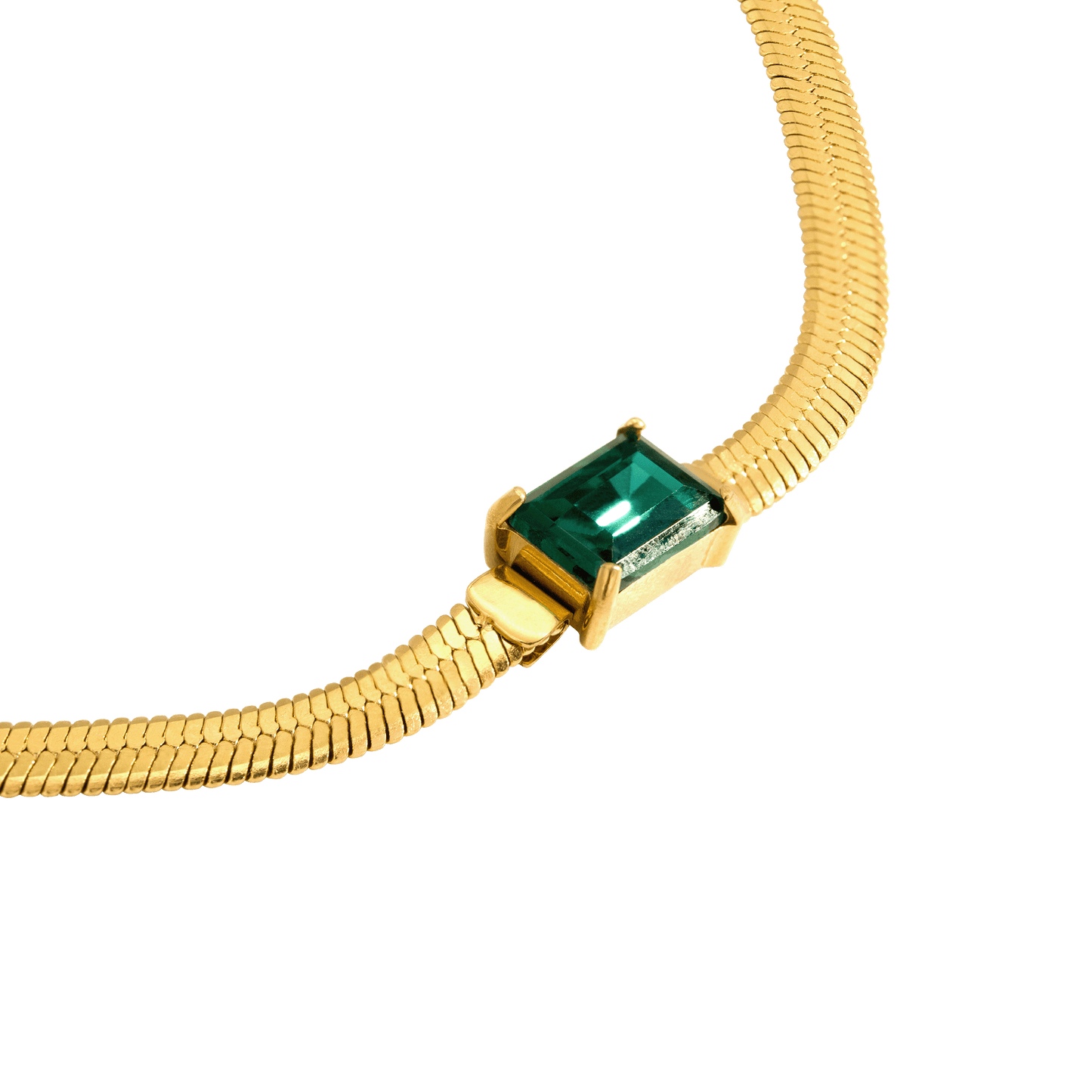 Radiant Emerald Necklace Gold