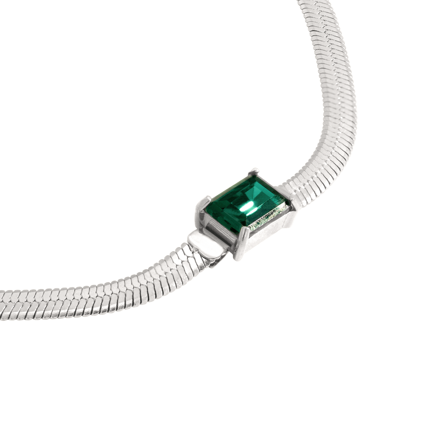 Radiant Emerald Necklace Silber