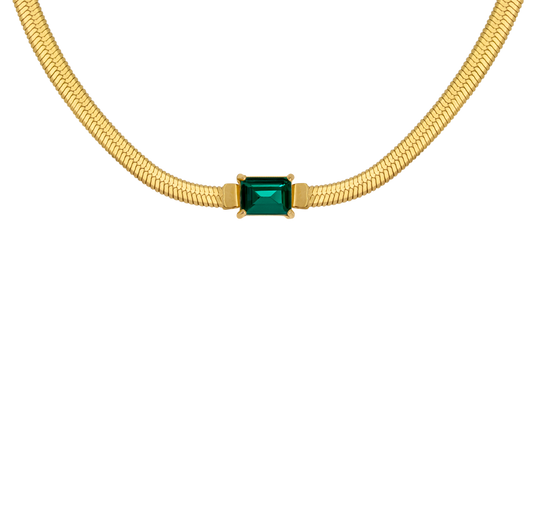 Radiant Emerald Necklace Gold