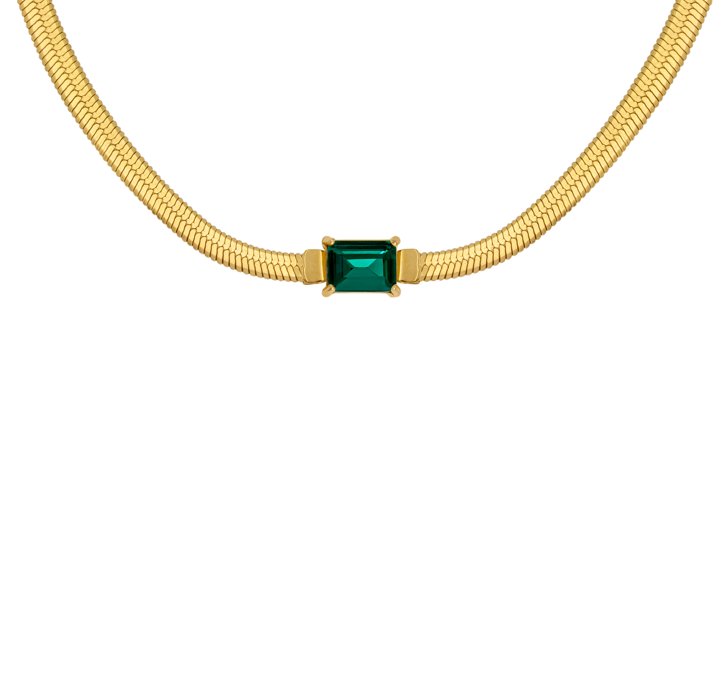 Radiant Emerald Necklace Gold