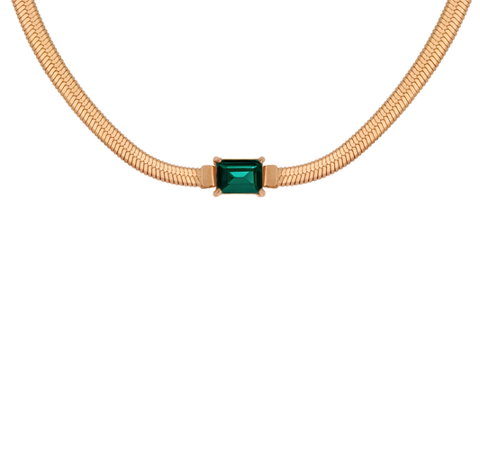 Radiant Emerald Necklace Roségold