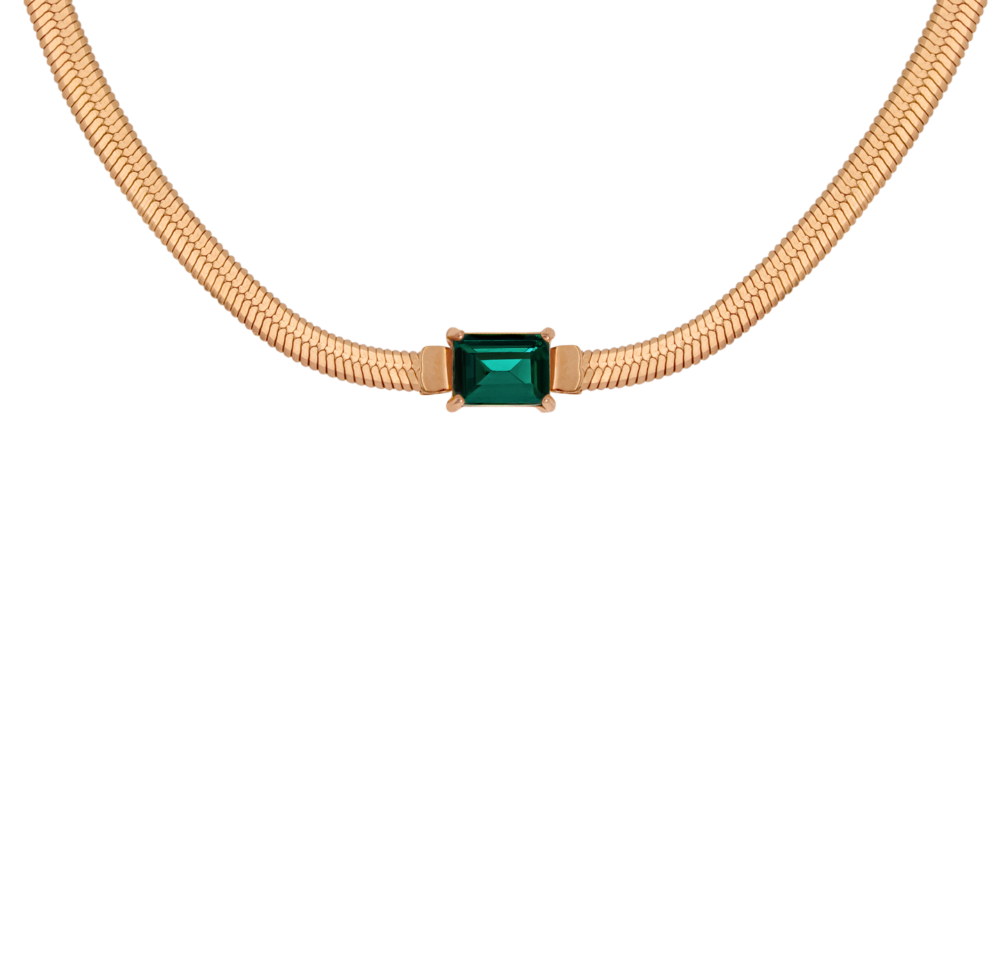 Radiant Emerald Necklace Roségold