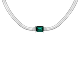 Radiant Emerald Necklace Silber