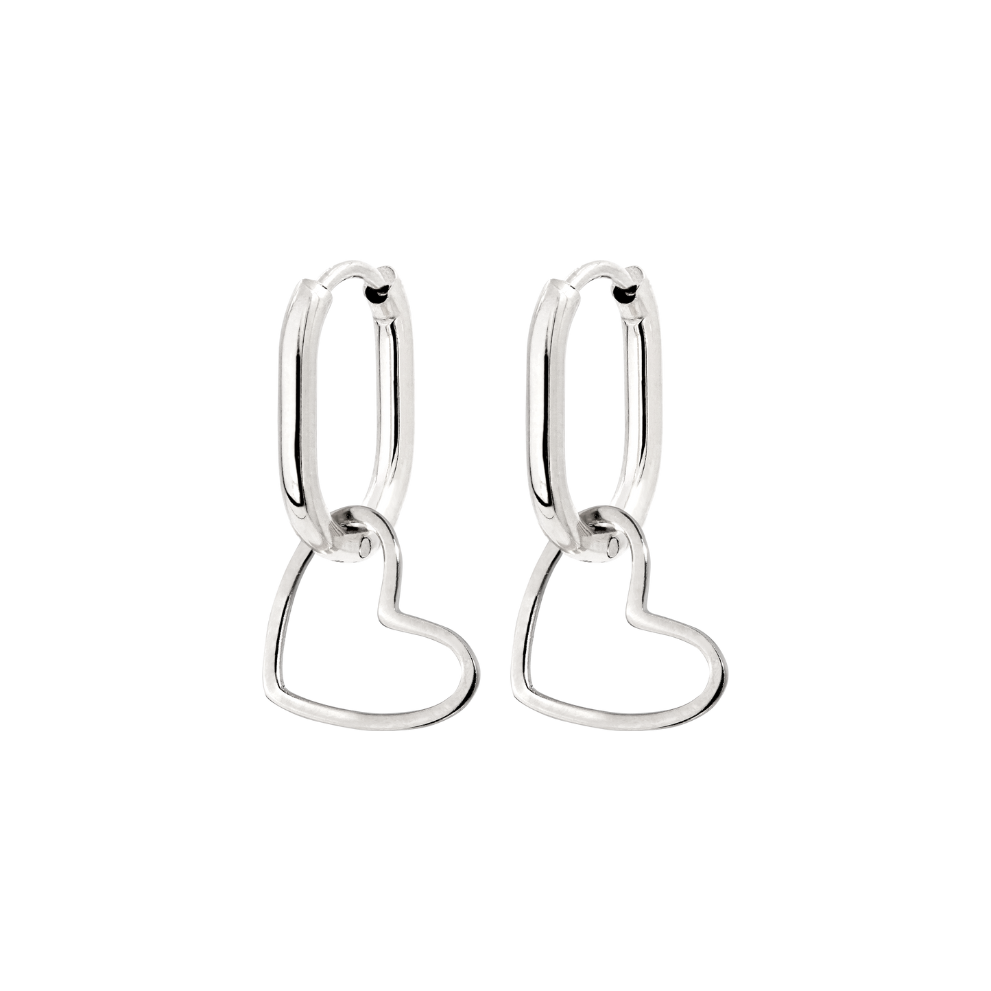 Simple Love Oval Hoops Baby Silber