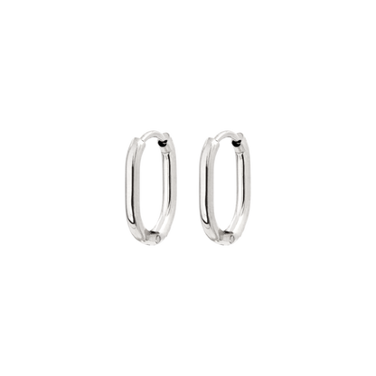 Oval Hoops Baby Silber