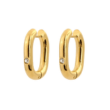 Sparkle Oval Hoops Medium Gold