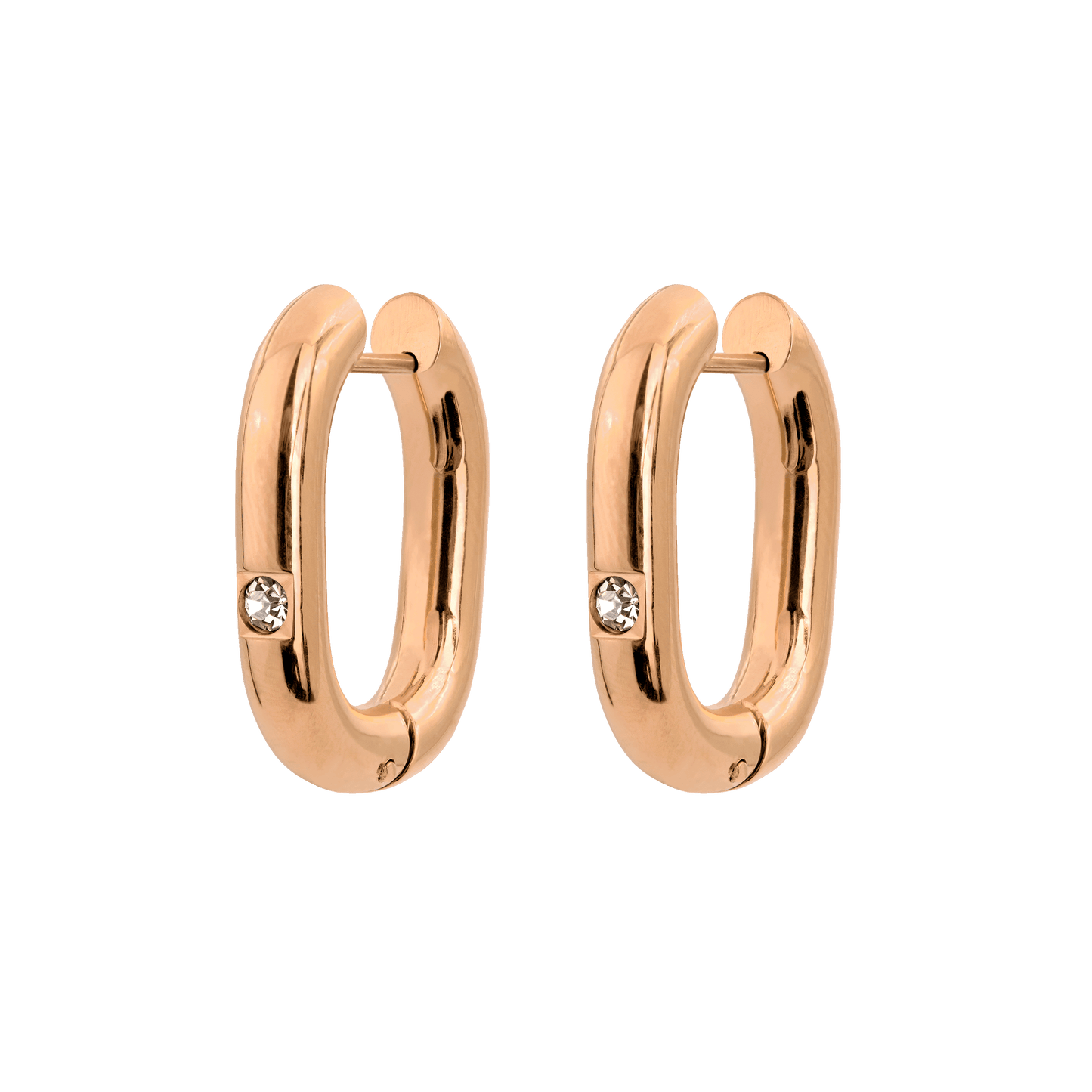 Sparkle Oval Hoops Medium Roségold