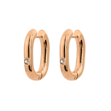 Sparkle Oval Hoops Medium Roségold