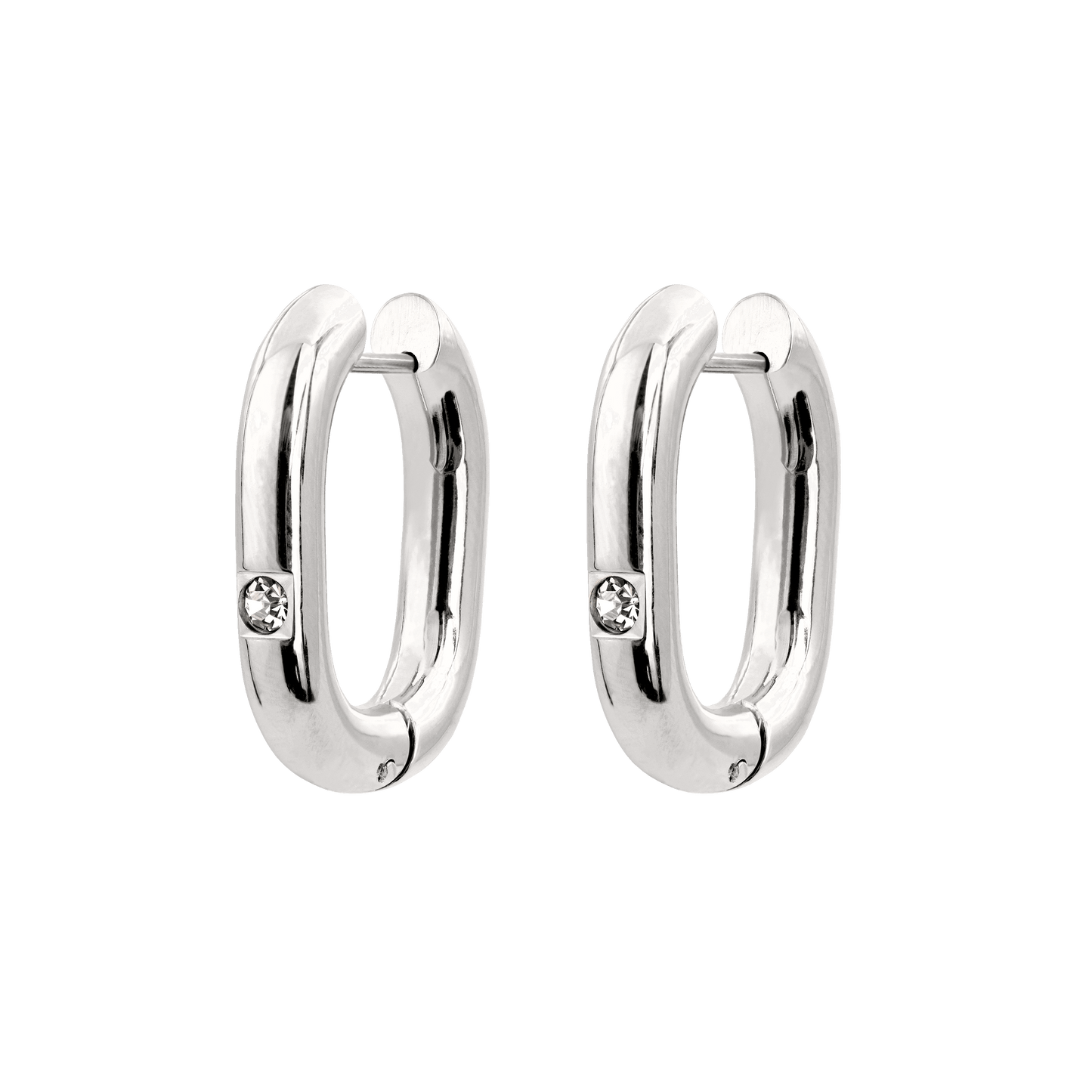 Sparkle Oval Hoops Medium Silber