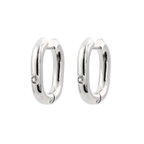 Sparkle Oval Hoops Medium Silber
