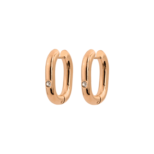 Sparkle Oval Hoops Small Roségold