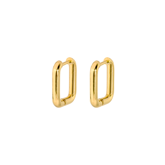 Square Hoops Gold