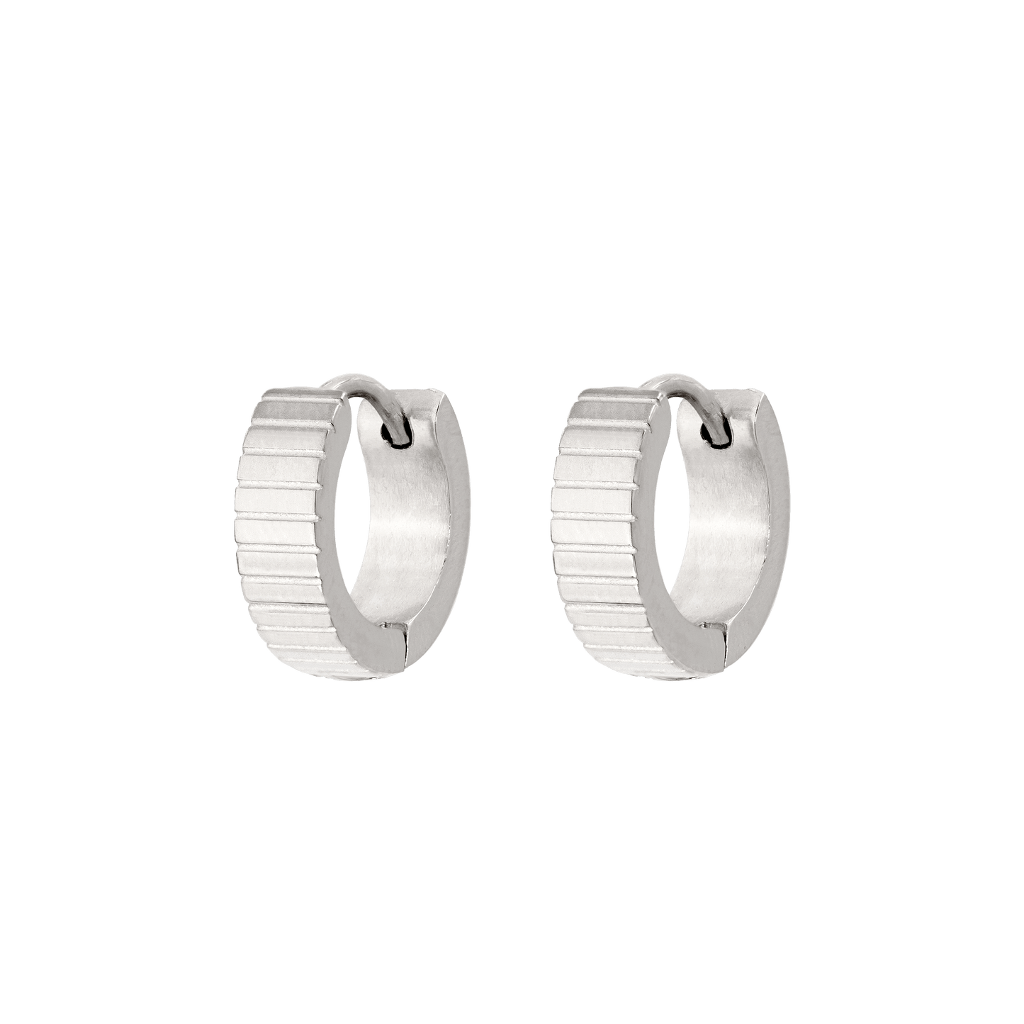 Striped Hoops Silber