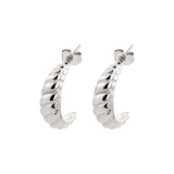 Towel Twist Hoops Silber