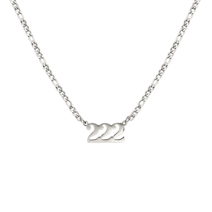 Angel Number 222 Necklace Silber