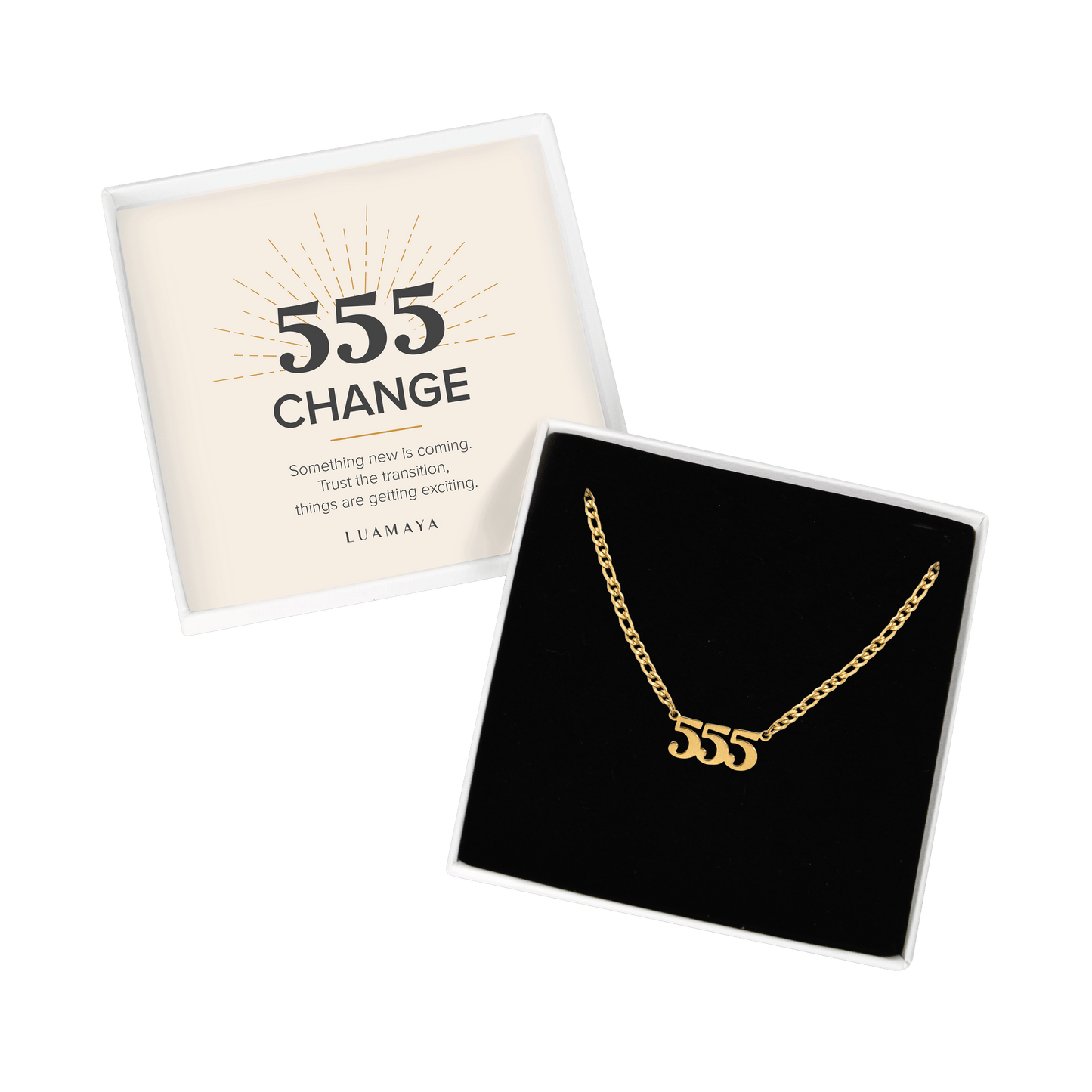 Angel Number 555 Necklace Gold