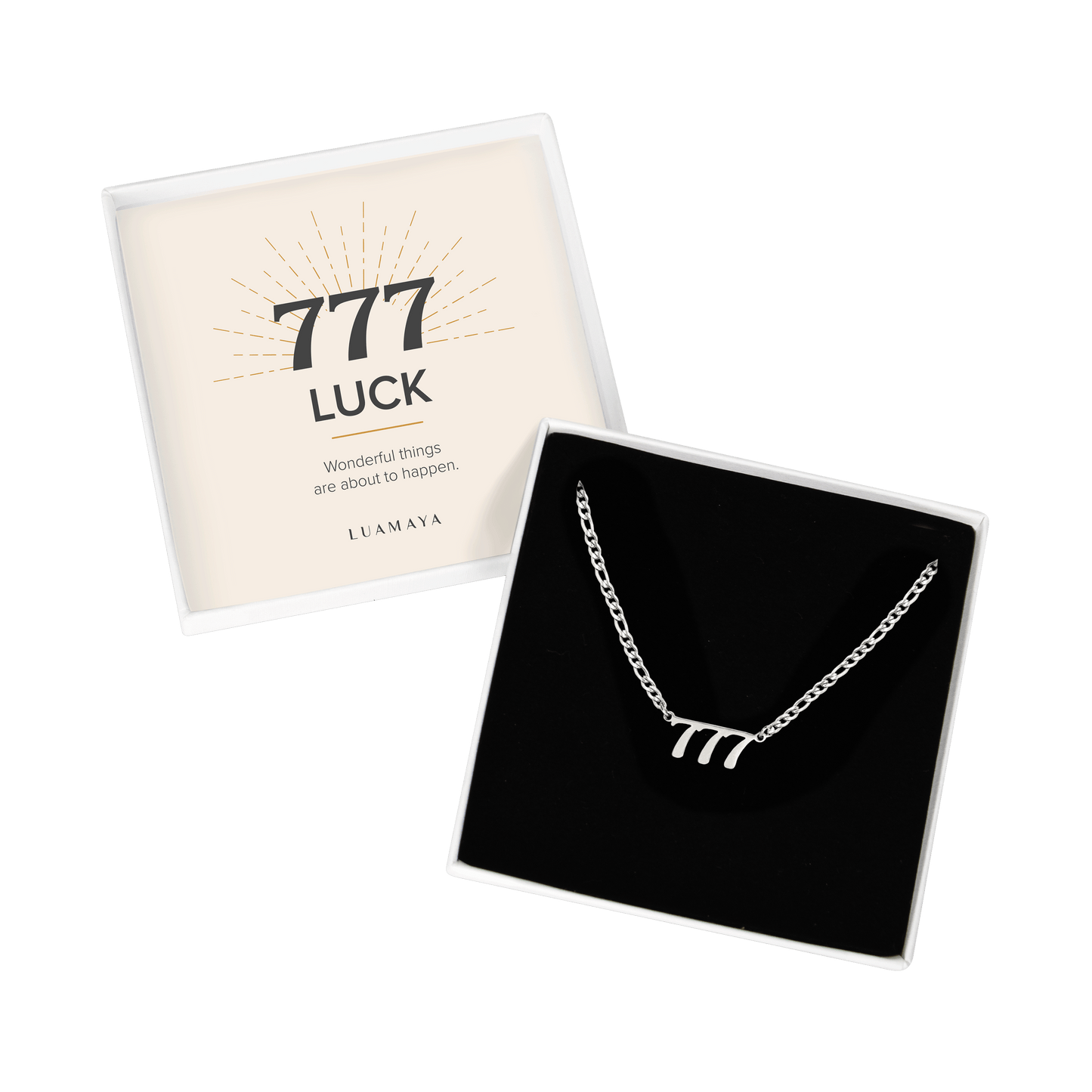 Angel Number 777 Necklace Silber