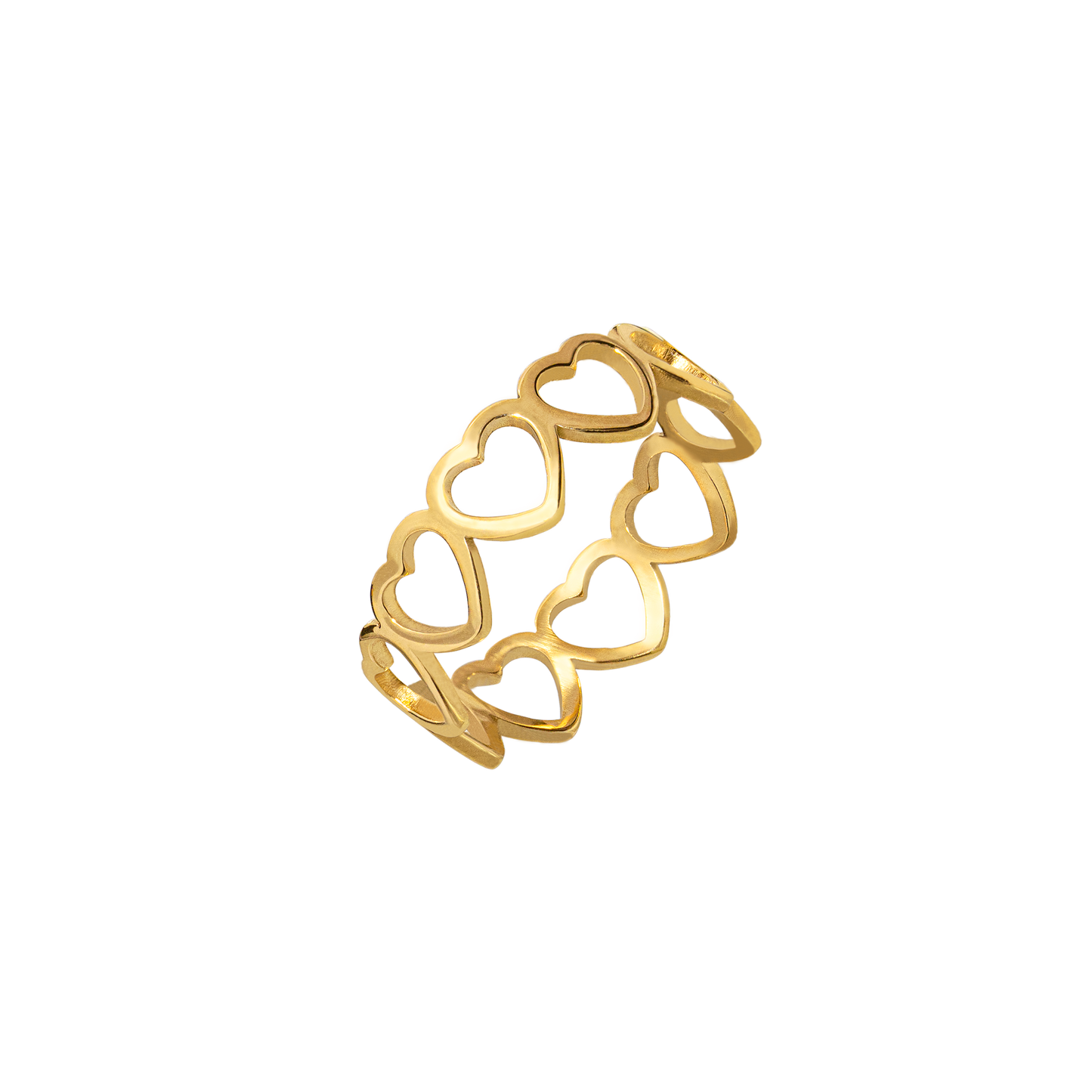 Heart in Heart Ring Gold