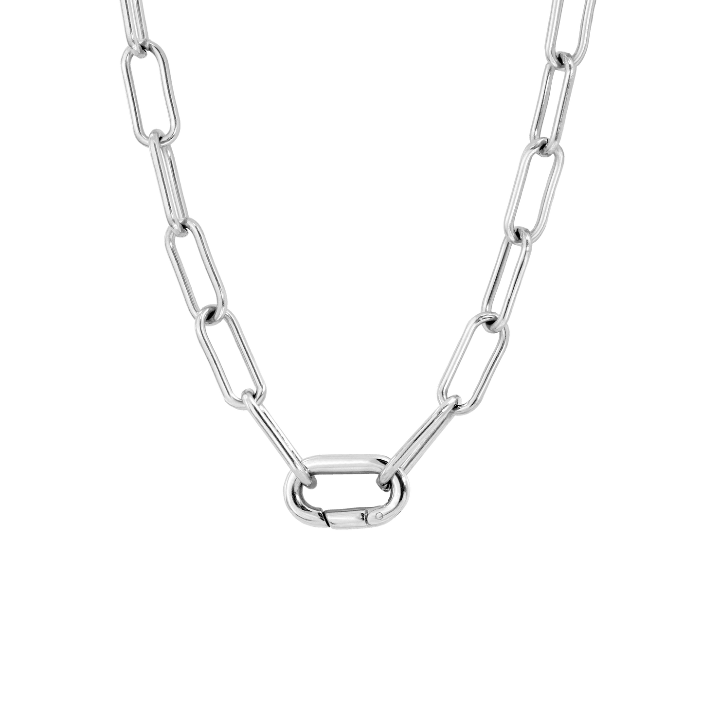 Long Link Necklace Silber