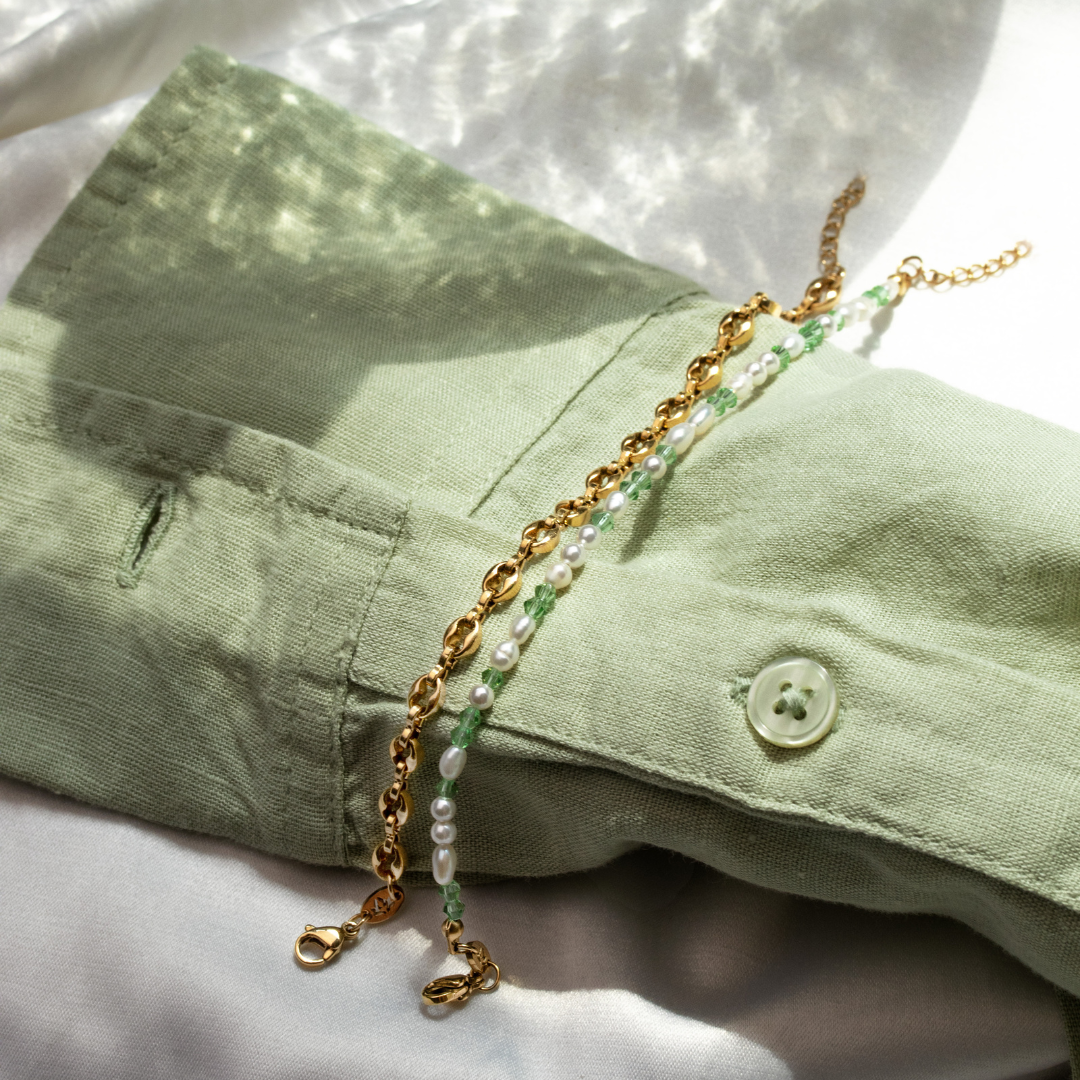 Perlita Verde Bracelet Silber