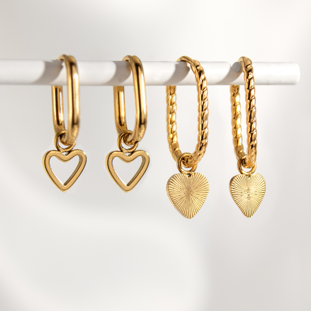 Love Ray Oval Twisted Hoops Gold