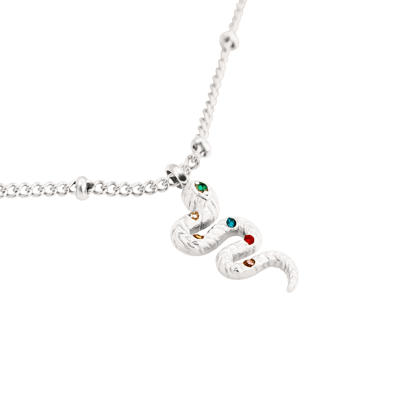 Rainbow Leni Snake Necklace Silber