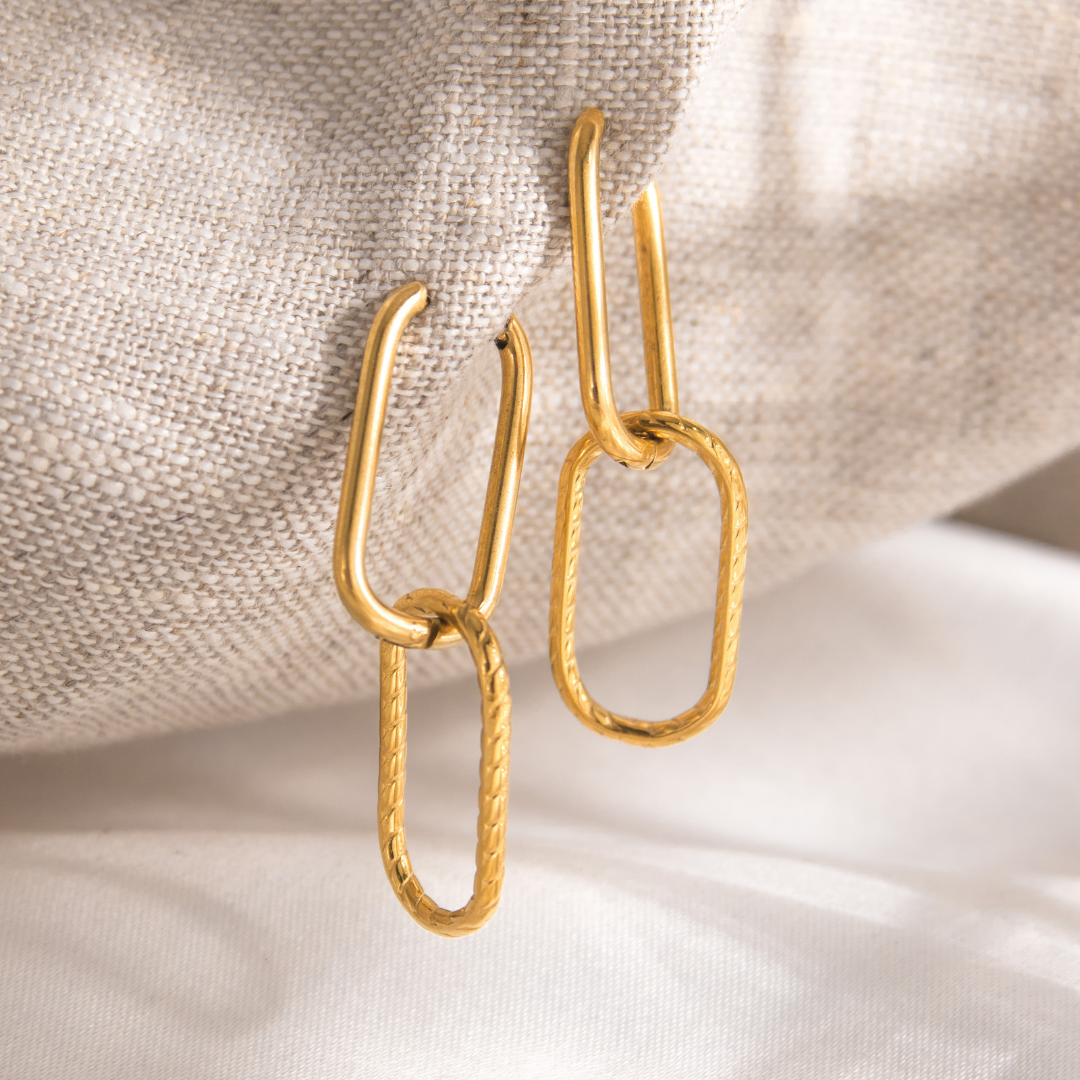 Oval Snake Hoops Gold