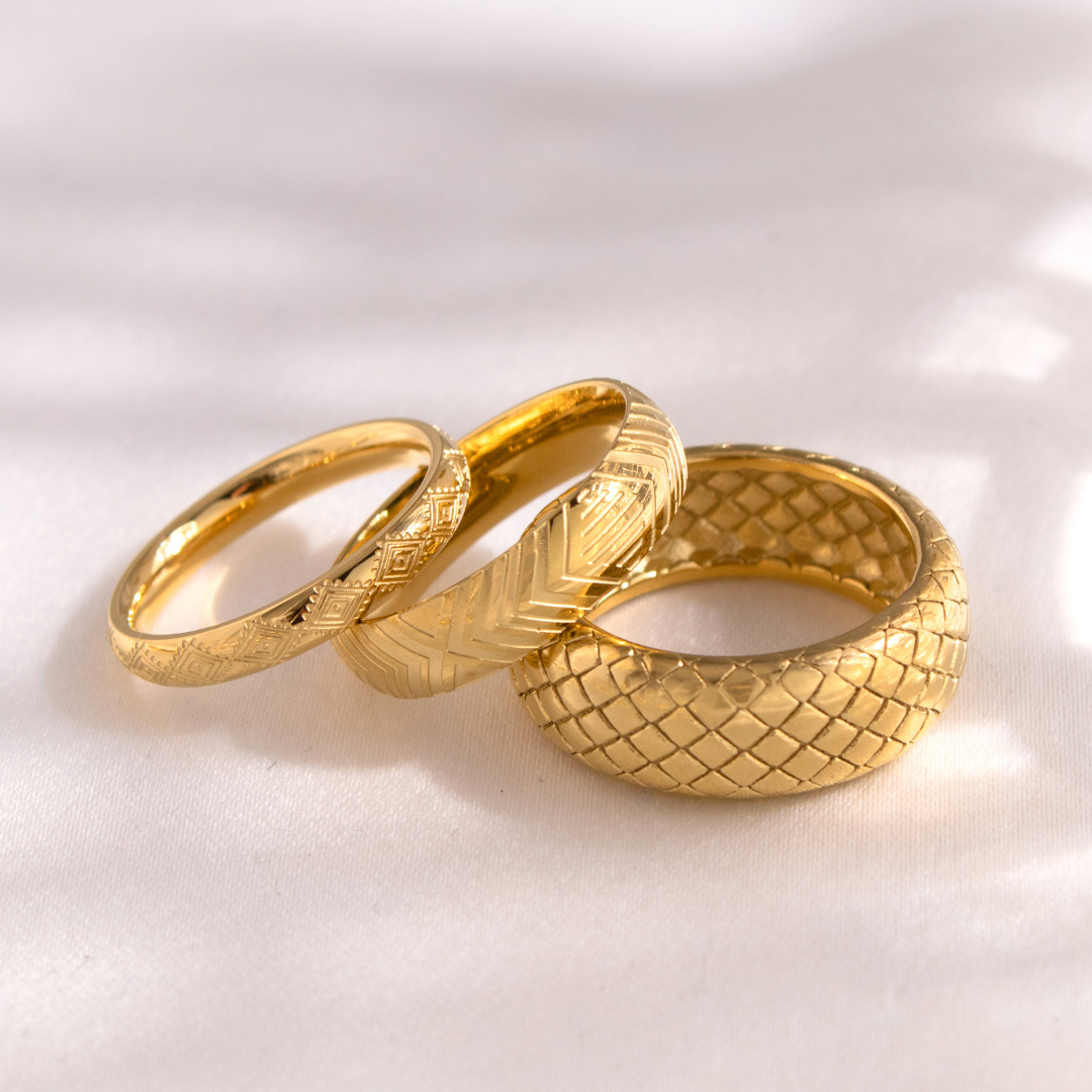 Snake Skin Ring Gold