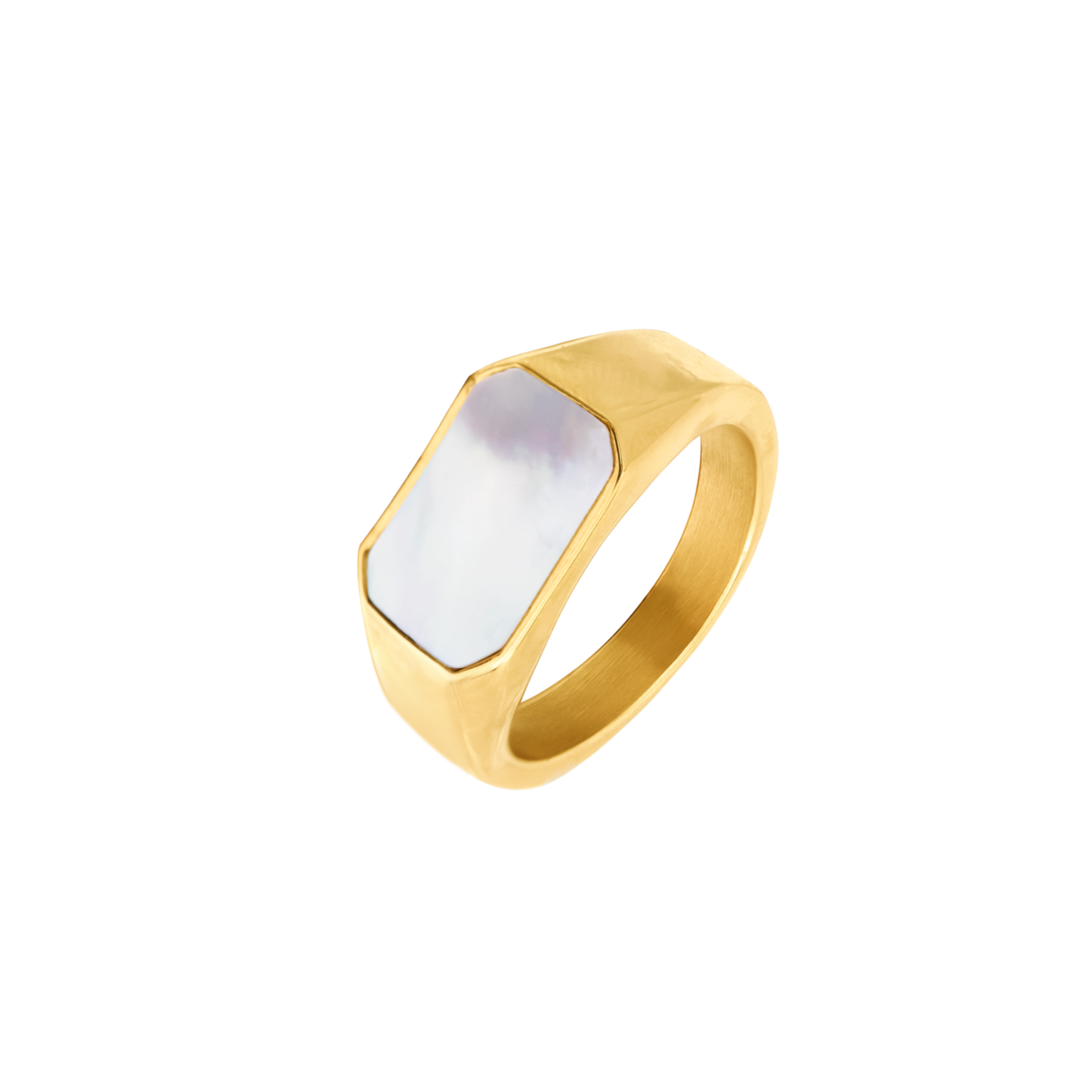 Mother of Pearls Ring Gold